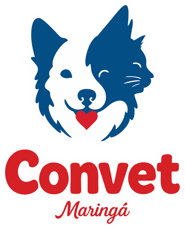 Logo da Convet Maringá: um cão e um gato com um coração